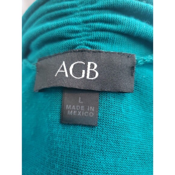 Womens Lightweight Cardigan Lg Dark Teal Peplum Hem Sleeveless Open Flowy - Picture 9 of 11